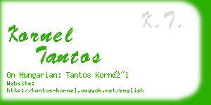 kornel tantos business card